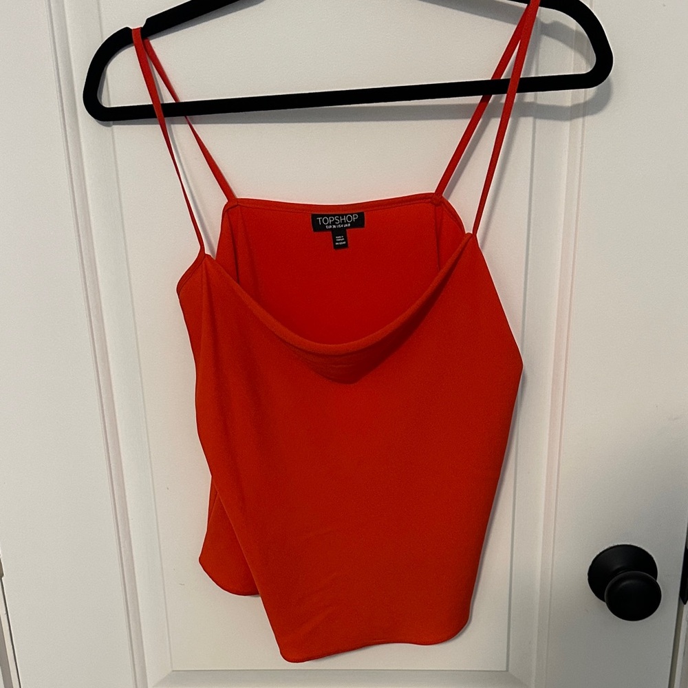 Topshop Red Drape Neck Tank